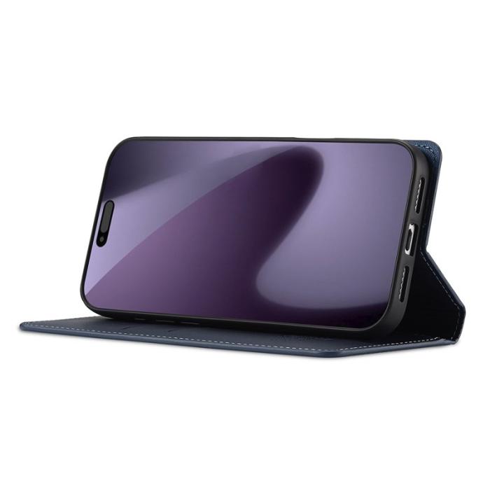 LC.imeeke - LC.IMEEKE L1 Series iPhone 17 Pro Plånboksfodral Konstläder - Blå