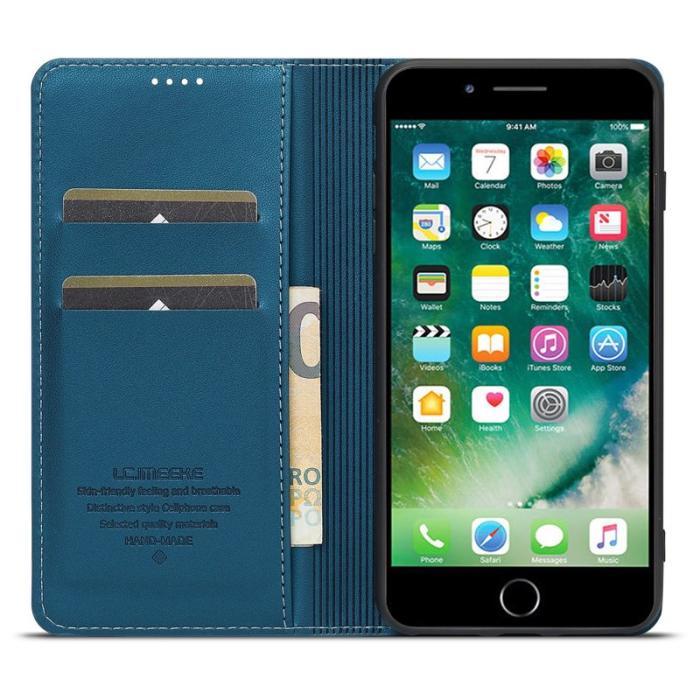 LC.imeeke - LC.IMEEKE L1 Series iPhone 8 Plus / 7 Plus Fodral PU Läder - Blå