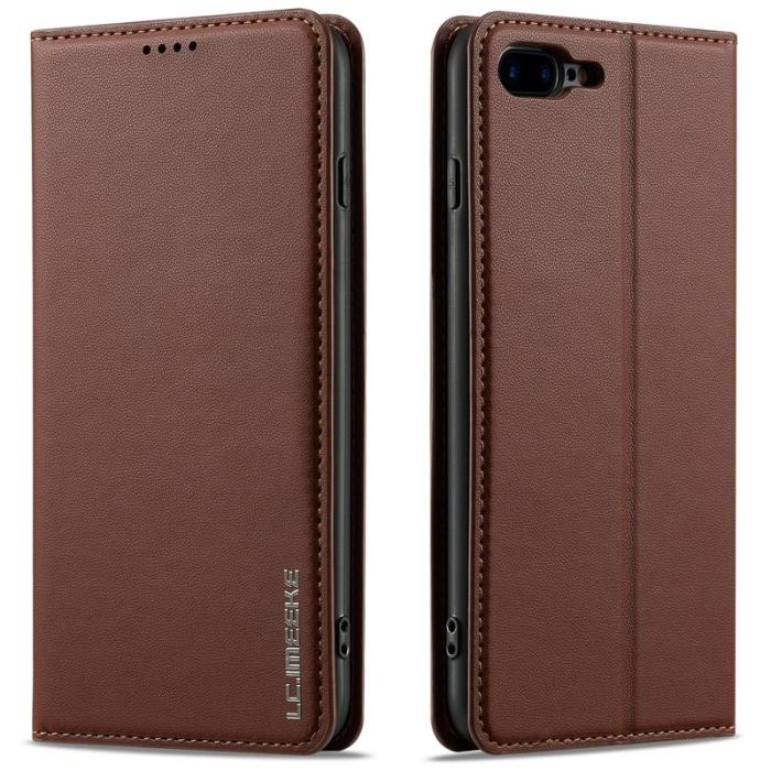 LC.imeeke - LC.IMEEKE L1 Series iPhone 8 Plus Fodral PU Läder - Brun