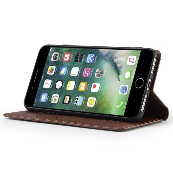 LC.imeeke - LC.IMEEKE L1 Series iPhone 8 Plus Fodral PU Läder - Brun