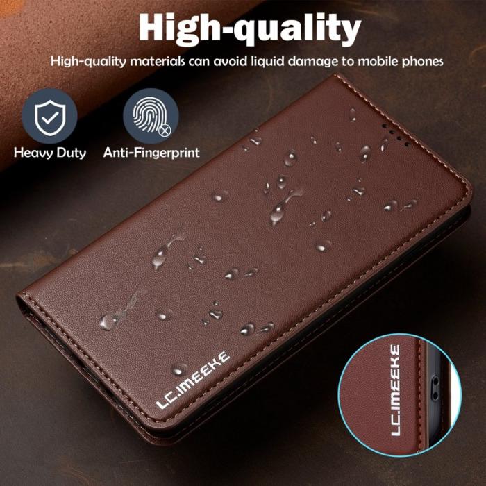 LC.imeeke - LC.IMEEKE L1 Series iPhone 8 Plus Fodral PU Läder - Brun