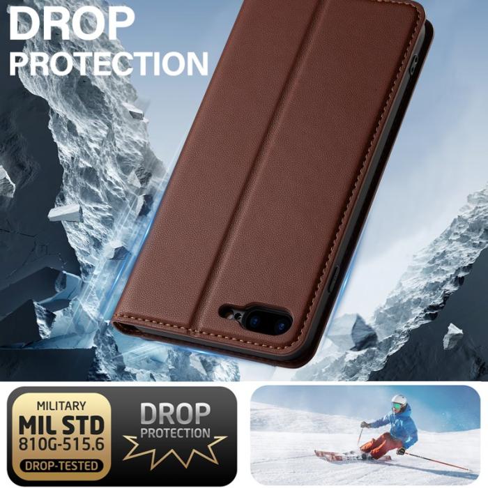 LC.imeeke - LC.IMEEKE L1 Series iPhone 8 Plus Fodral PU Läder - Brun