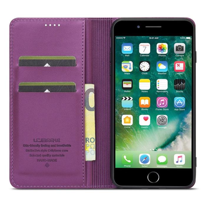 LC.imeeke - LC.IMEEKE L1 Series iPhone 8 Plus Fodral PU Läder - Lila