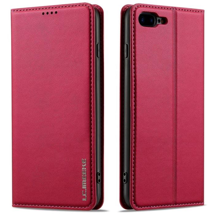 LC.imeeke - LC.IMEEKE L1 Series iPhone 8 Plus Fodral PU Läder - Röd