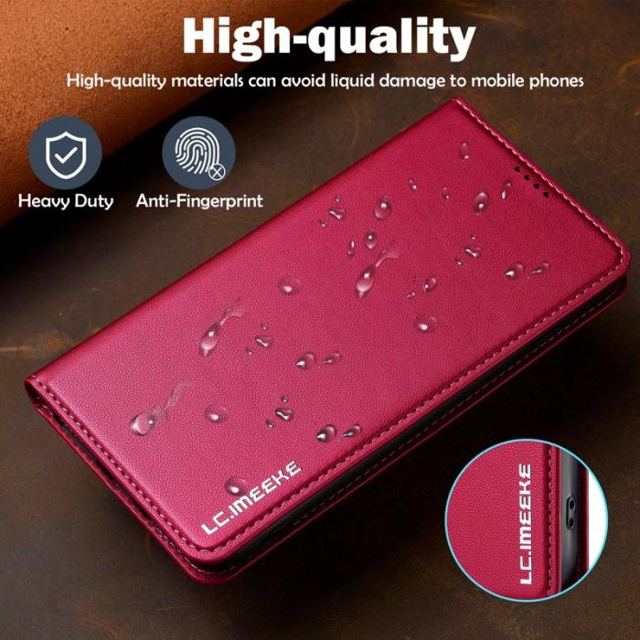 LC.imeeke - LC.IMEEKE L1 Series iPhone 8 Plus Fodral PU Läder - Röd