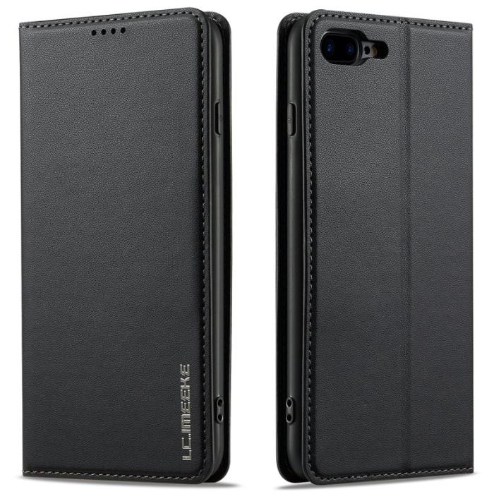 LC.imeeke - LC.IMEEKE L1 Series iPhone 8 Plus Fodral PU Läder - Svart