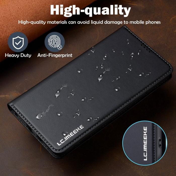LC.imeeke - LC.IMEEKE L1 Series iPhone 8 Plus Fodral PU Läder - Svart