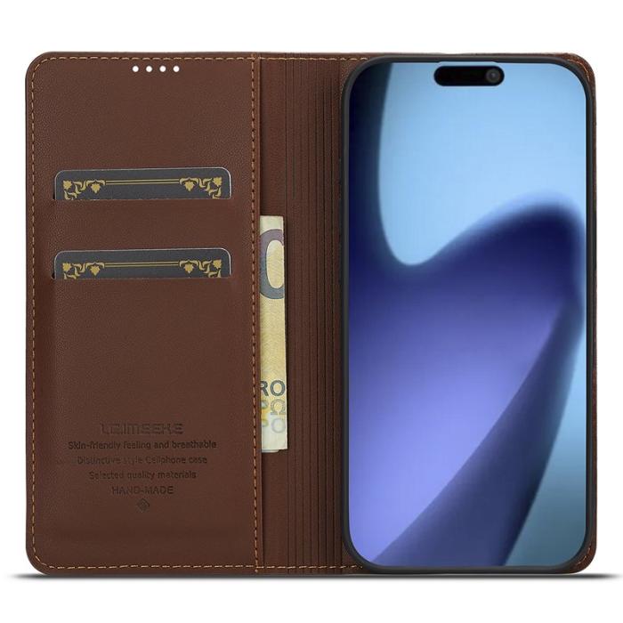 LC.imeeke - LC.IMEEKE L1 Series iPhone Air Fodral PU Läder - Brun