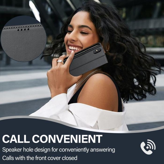 LC.imeeke - LC.IMEEKE L1 Series iPhone XS Max Fodral PU Läder - Svart