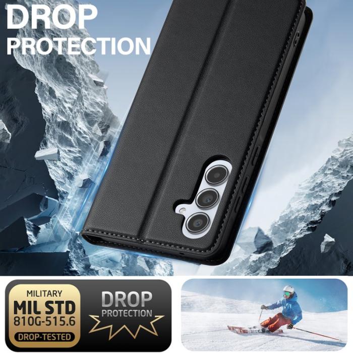 LC.imeeke - LC.IMEEKE L1 Series Samsung Galaxy A15 Fodral PU Läder - Svart