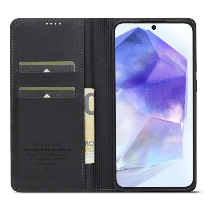 LC.imeeke - LC.IMEEKE L1 Series Samsung Galaxy A35 Fodral PU Läder - Svart
