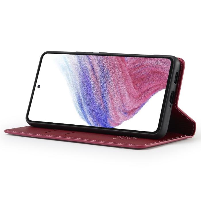 LC.imeeke - LC.IMEEKE L1 Series Samsung Galaxy A52s 5G Fodral PU Läder - Röd