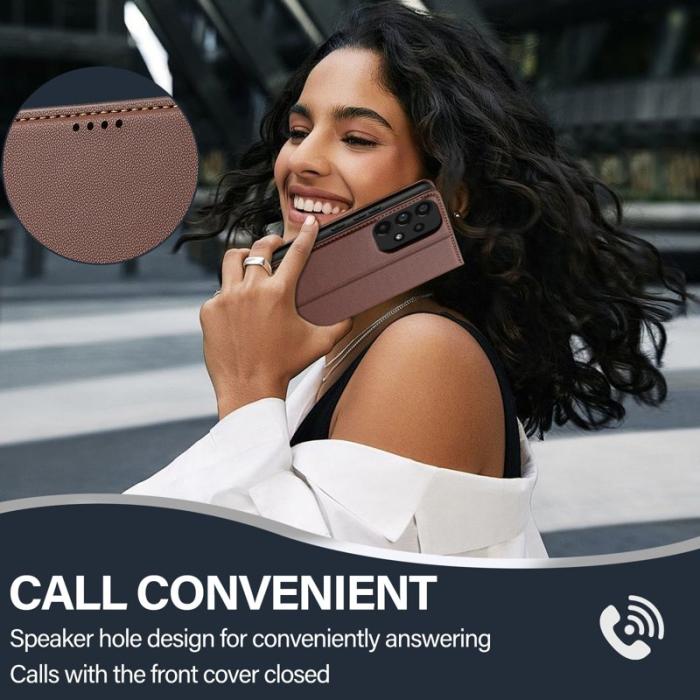 LC.imeeke - LC.IMEEKE L1 Series Samsung Galaxy A53 Fodral PU Läder - Brun