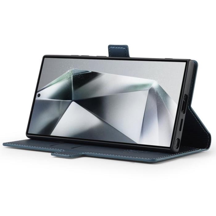 LC.imeeke - LC.IMEEKE L1 Series Samsung Galaxy S22 Ultra Fodral PU Läder - Blå