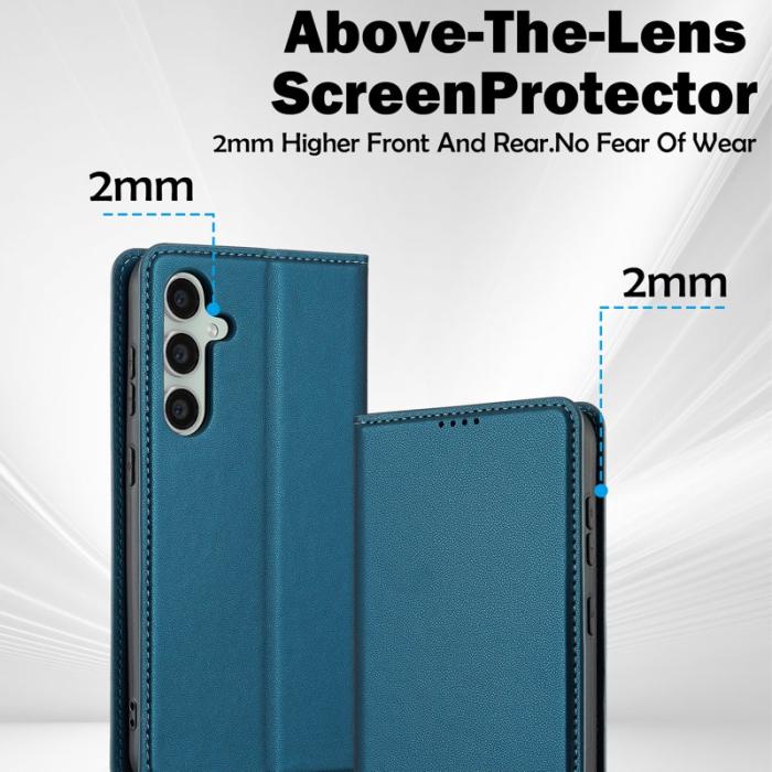 LC.imeeke - LC.IMEEKE L1 Series Samsung Galaxy S23 FE Fodral PU Läder - Blå