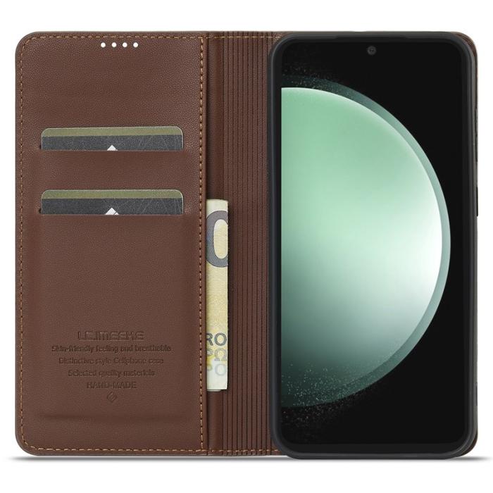 LC.imeeke - LC.IMEEKE L1 Series Samsung Galaxy S23 FE Fodral PU Läder - Brun