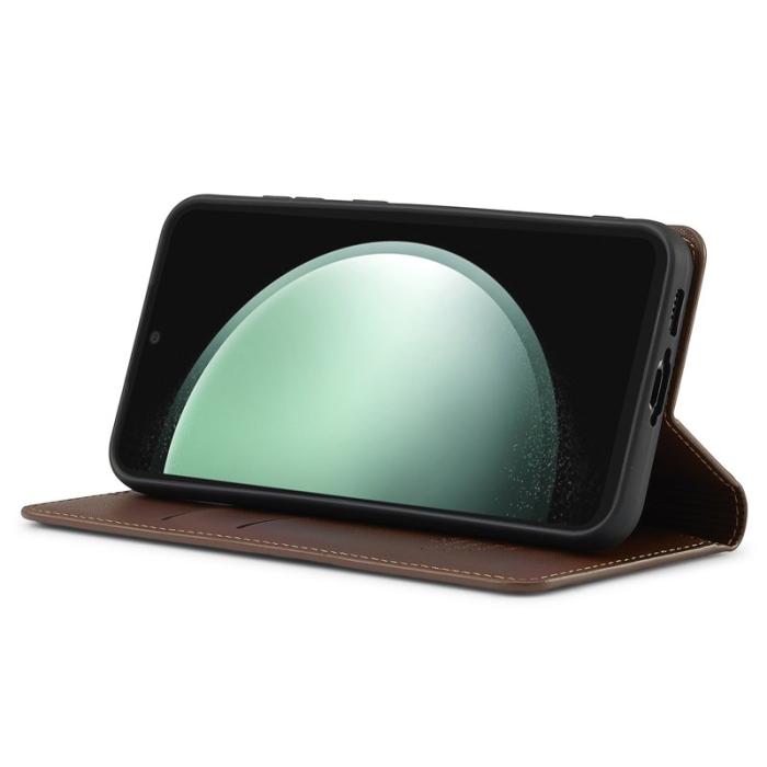 LC.imeeke - LC.IMEEKE L1 Series Samsung Galaxy S23 FE Fodral PU Läder - Brun