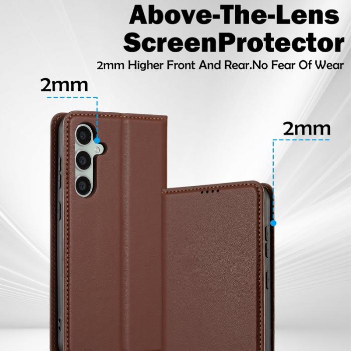 LC.imeeke - LC.IMEEKE L1 Series Samsung Galaxy S23 FE Fodral PU Läder - Brun