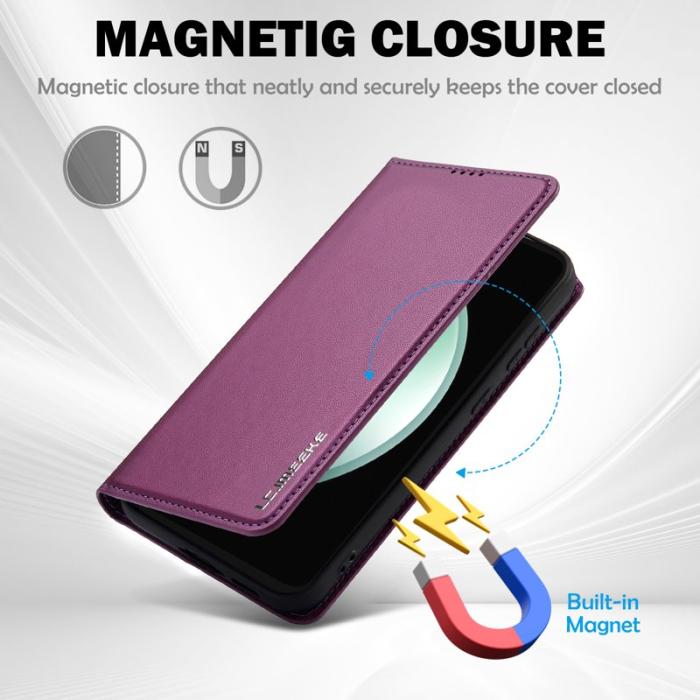LC.imeeke - LC.IMEEKE L1 Series Samsung Galaxy S23 FE Fodral PU Läder - Lila