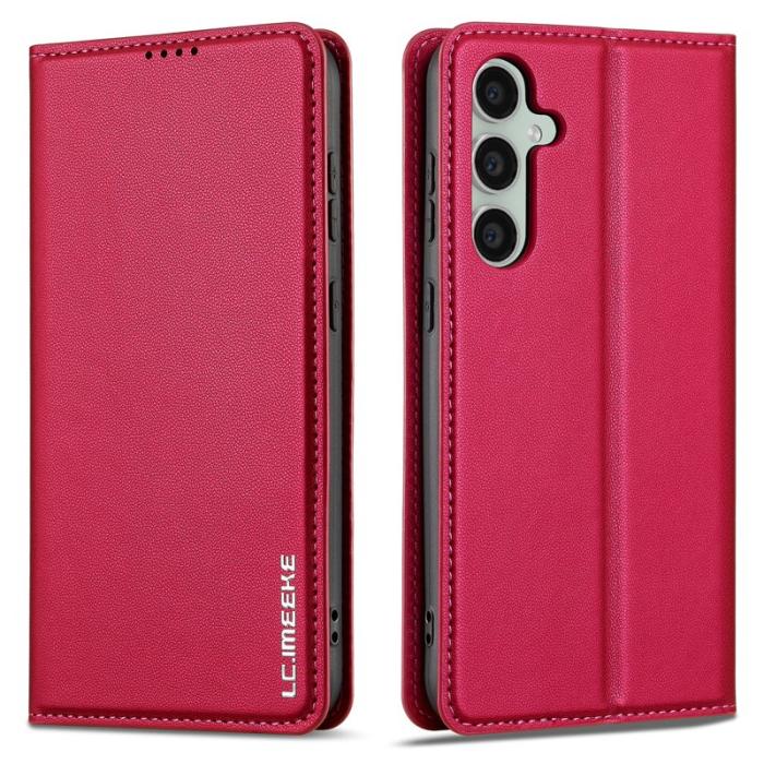 LC.imeeke - LC.IMEEKE L1 Series Samsung Galaxy S23 FE Fodral PU Läder - Röd