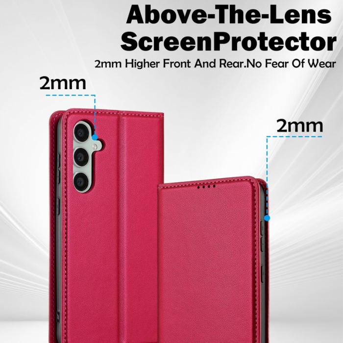 LC.imeeke - LC.IMEEKE L1 Series Samsung Galaxy S23 FE Fodral PU Läder - Röd