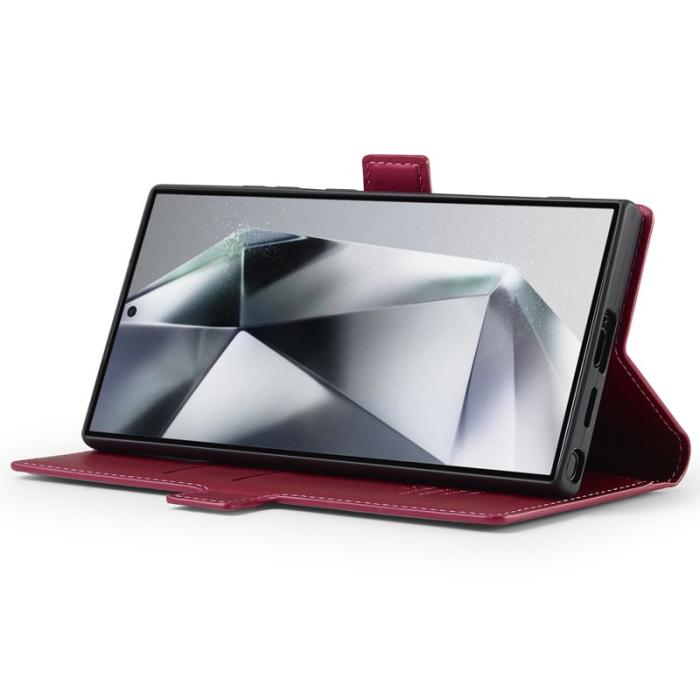 LC.imeeke - LC.IMEEKE L1 Series Samsung Galaxy S23 Ultra Fodral PU Läder - Röd