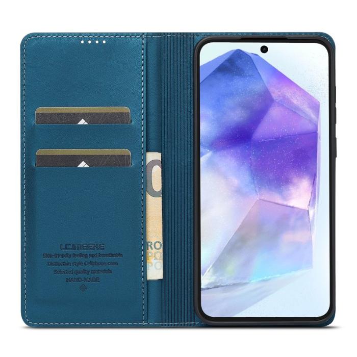 LC.imeeke - LC.IMEEKE L1 Series Samsung Galaxy S24 FE Fodral PU Läder - Blå