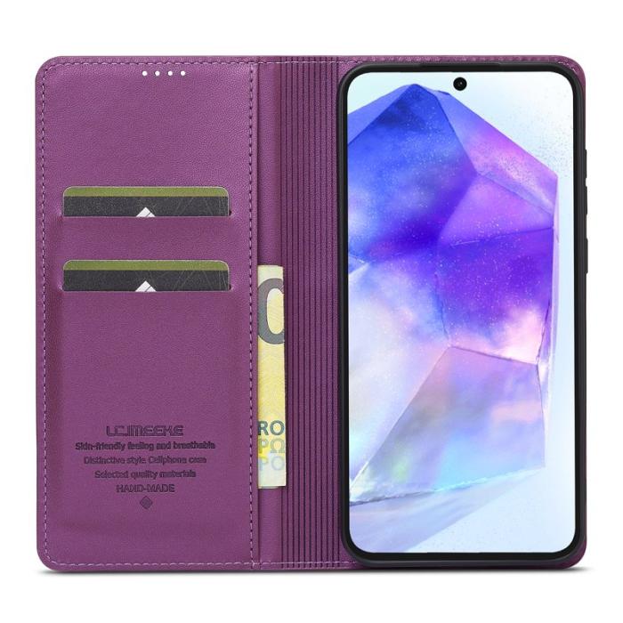 LC.imeeke - LC.IMEEKE L1 Series Samsung Galaxy S24 FE Fodral PU Läder - Lila