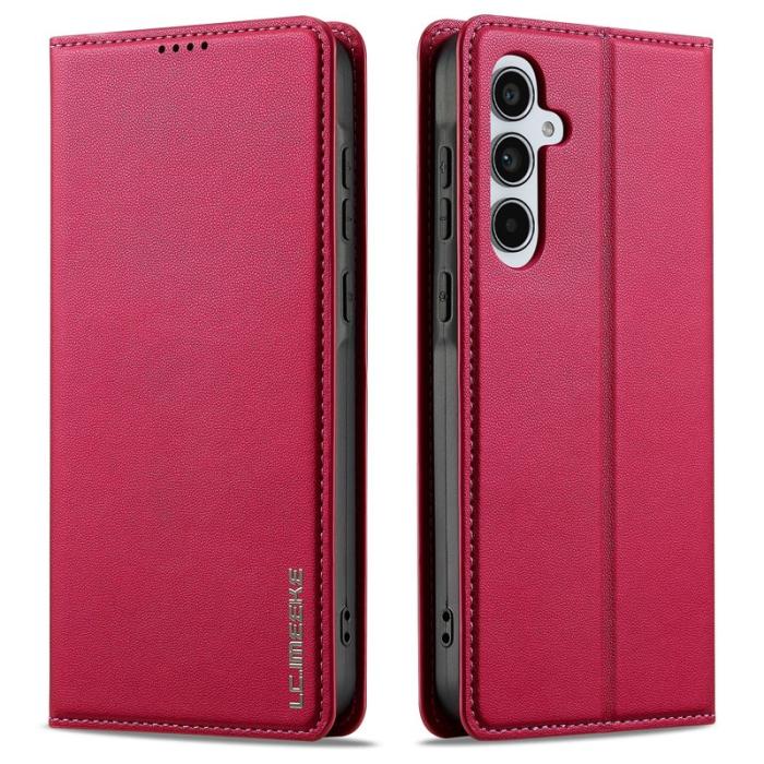 LC.imeeke - LC.IMEEKE L1 Series Samsung Galaxy S24 FE Fodral PU Läder - Röd