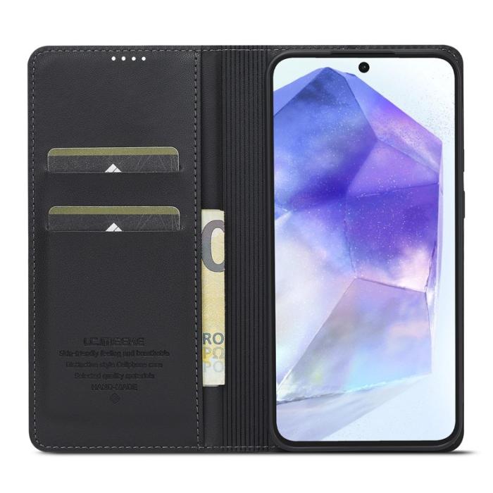 LC.imeeke - LC.IMEEKE L1 Series Samsung Galaxy S24 FE Fodral PU Läder - Svart