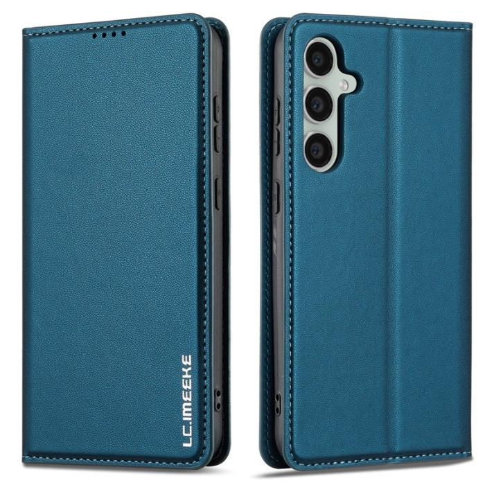 LC.imeeke - LC.IMEEKE L1 Series Samsung Galaxy S24 Fodral PU Läder - Blå