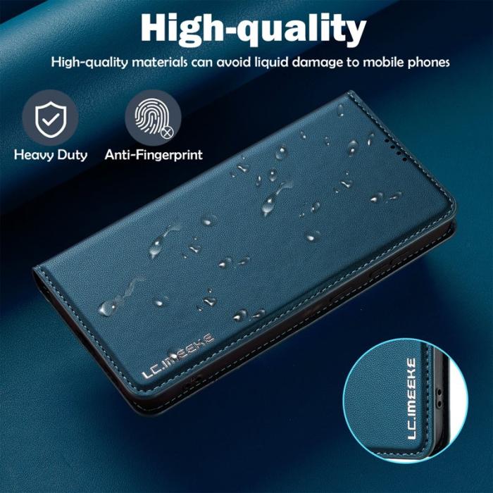 LC.imeeke - LC.IMEEKE L1 Series Samsung Galaxy S24 Fodral PU Läder - Blå