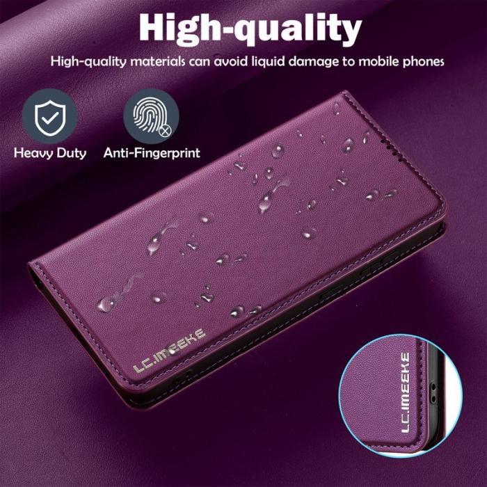 LC.imeeke - LC.IMEEKE L1 Series Samsung Galaxy S24 Fodral PU Läder - Lila