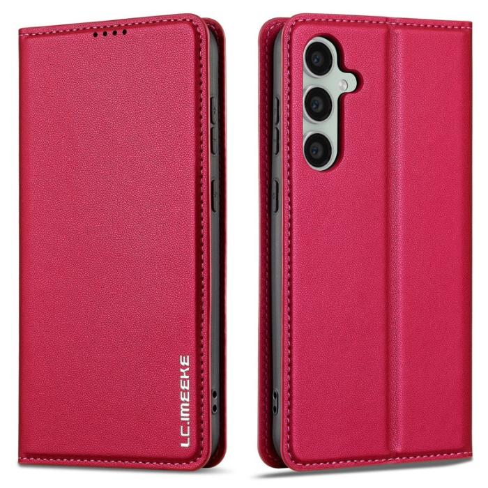 LC.imeeke - LC.IMEEKE L1 Series Samsung Galaxy S24 Fodral PU Läder - Röd