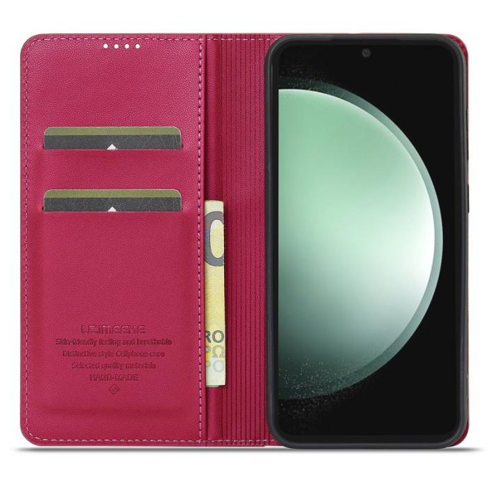 LC.imeeke - LC.IMEEKE L1 Series Samsung Galaxy S24 Fodral PU Läder - Röd