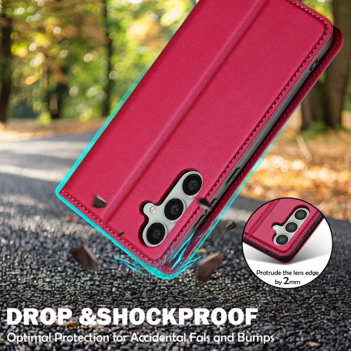 LC.imeeke - LC.IMEEKE L1 Series Samsung Galaxy S24 Fodral PU Läder - Röd