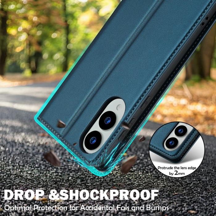 LC.imeeke - LC.IMEEKE L1 Series Samsung Galaxy S25 Edge Fodral PU Läder - Blå