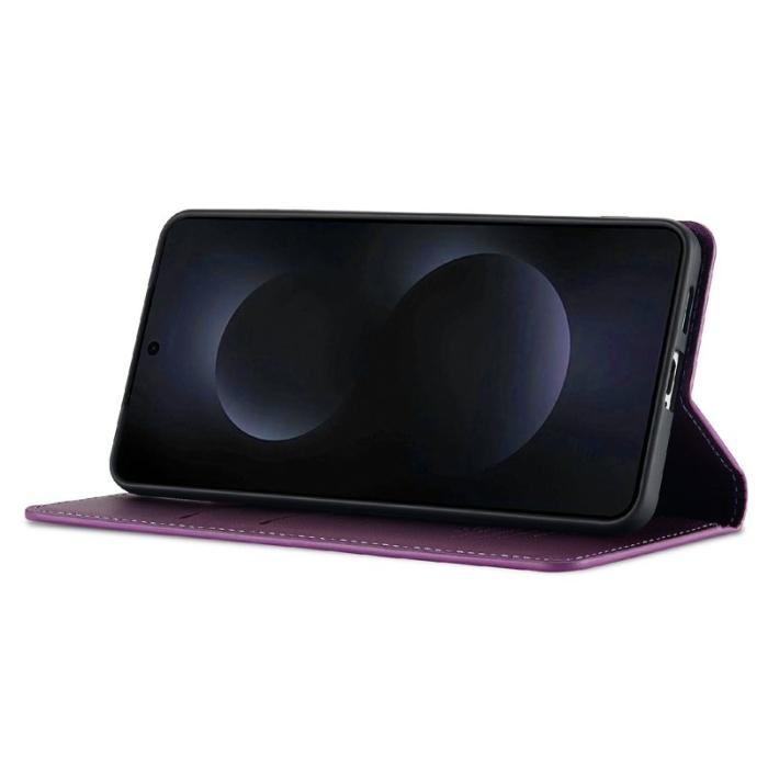 LC.imeeke - LC.IMEEKE L1 Series Samsung Galaxy S25 Edge Fodral PU Läder - Lila