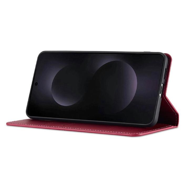 LC.imeeke - LC.IMEEKE L1 Series Samsung Galaxy S25 Edge Fodral PU Läder - Röd