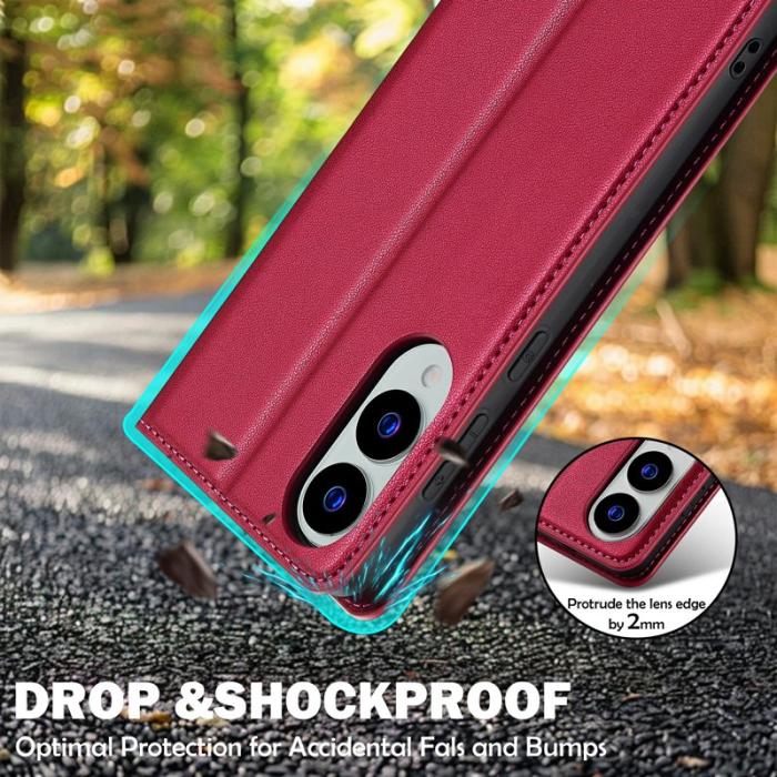 LC.imeeke - LC.IMEEKE L1 Series Samsung Galaxy S25 Edge Fodral PU Läder - Röd