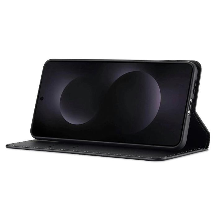 LC.imeeke - LC.IMEEKE L1 Series Samsung Galaxy S25 Edge Fodral PU Läder - Svart