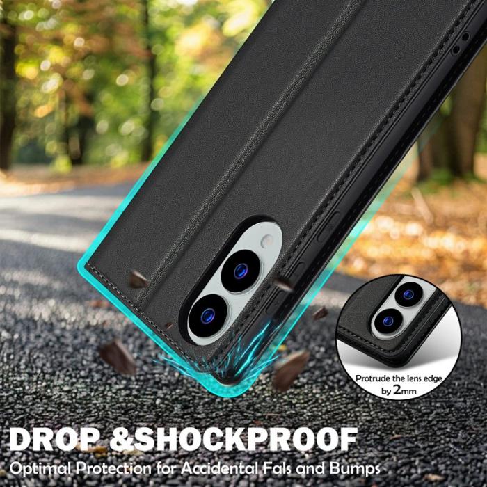 LC.imeeke - LC.IMEEKE L1 Series Samsung Galaxy S25 Edge Fodral PU Läder - Svart