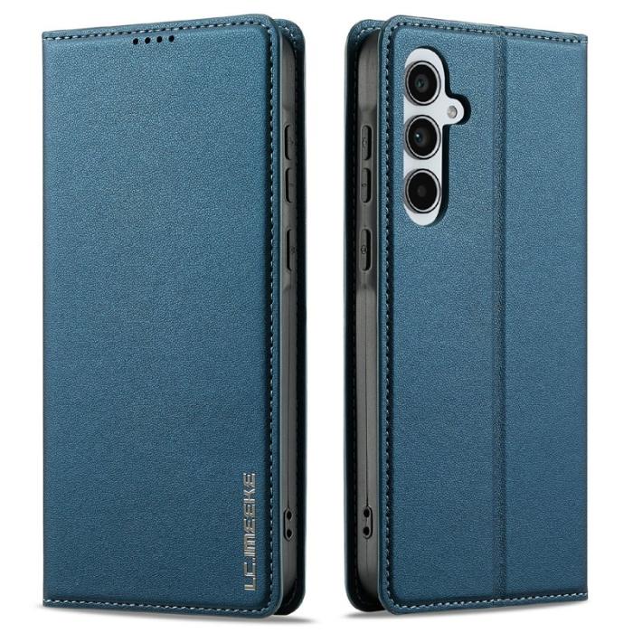 LC.imeeke - LC.IMEEKE L1 Series Samsung Galaxy S25 FE Fodral PU Läder - Blå