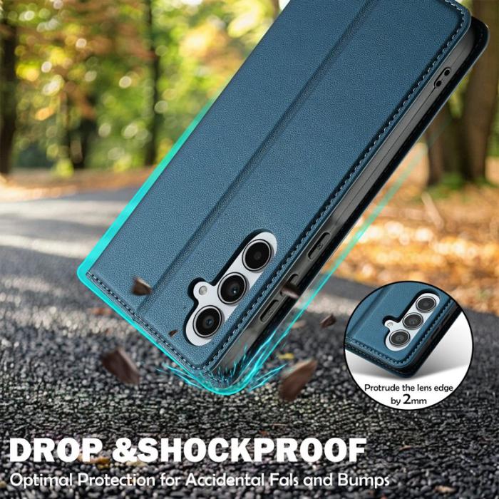 LC.imeeke - LC.IMEEKE L1 Series Samsung Galaxy S25 FE Fodral PU Läder - Blå