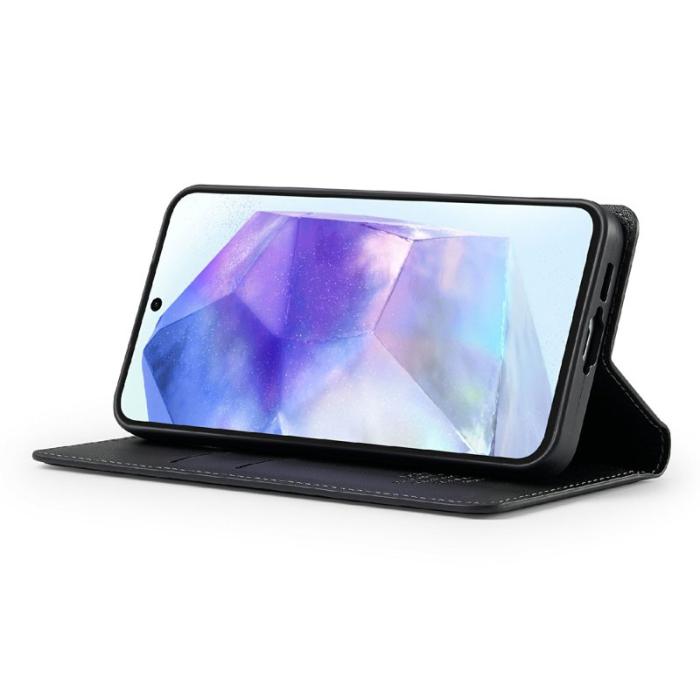 LC.imeeke - LC.IMEEKE L1 Series Samsung Galaxy S25 FE Fodral PU Läder - Svart