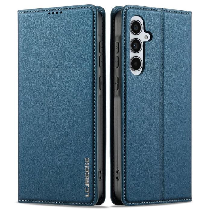 LC.imeeke - LC.IMEEKE L1 Series Samsung Galaxy S25+ Fodral PU Läder - Blå