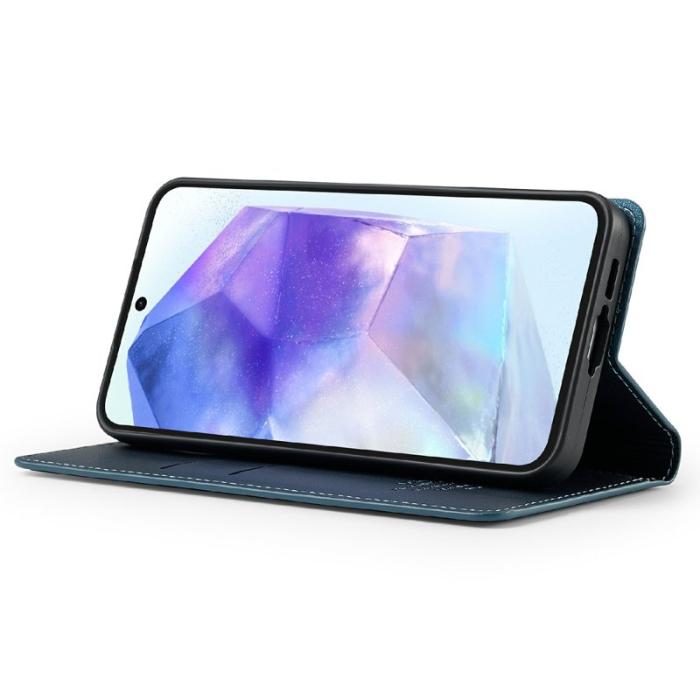 LC.imeeke - LC.IMEEKE L1 Series Samsung Galaxy S25+ Fodral PU Läder - Blå