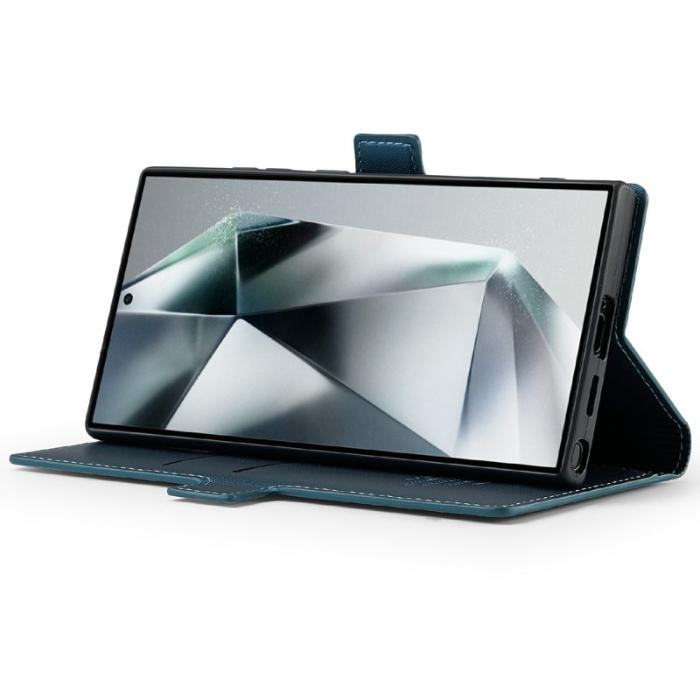 LC.imeeke - LC.IMEEKE L1 Series Samsung Galaxy S25 Ultra Fodral PU Läder - Blå