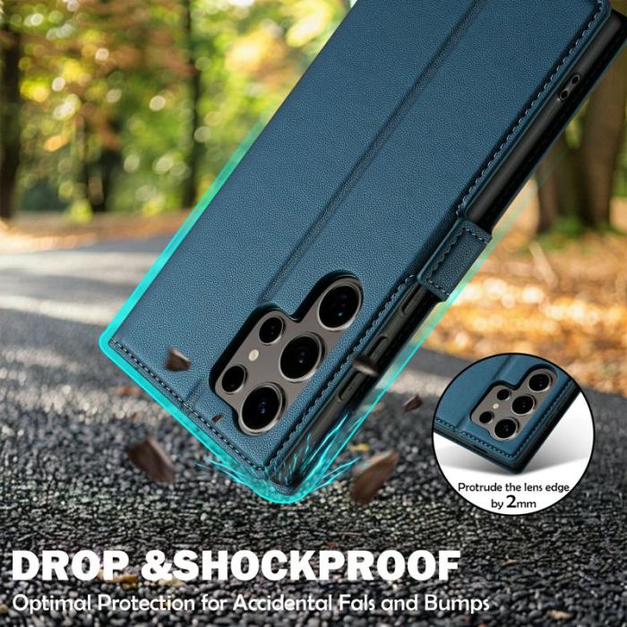 LC.imeeke - LC.IMEEKE L1 Series Samsung Galaxy S25 Ultra Fodral PU Läder - Blå