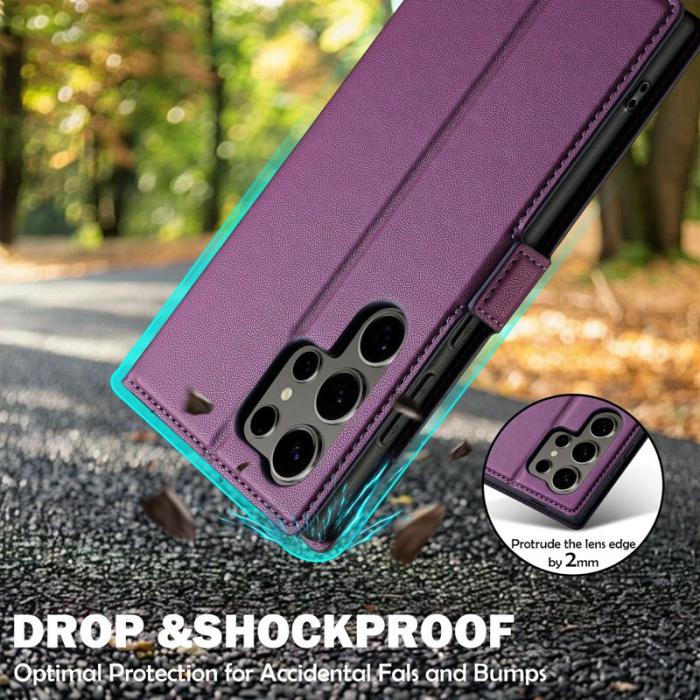 LC.imeeke - LC.IMEEKE L1 Series Samsung Galaxy S25 Ultra Fodral PU Läder - Lila